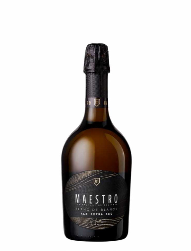 Шампанское «Maestro» 2023 Blanc de Blancs, экстра-сухое белое. 0,75