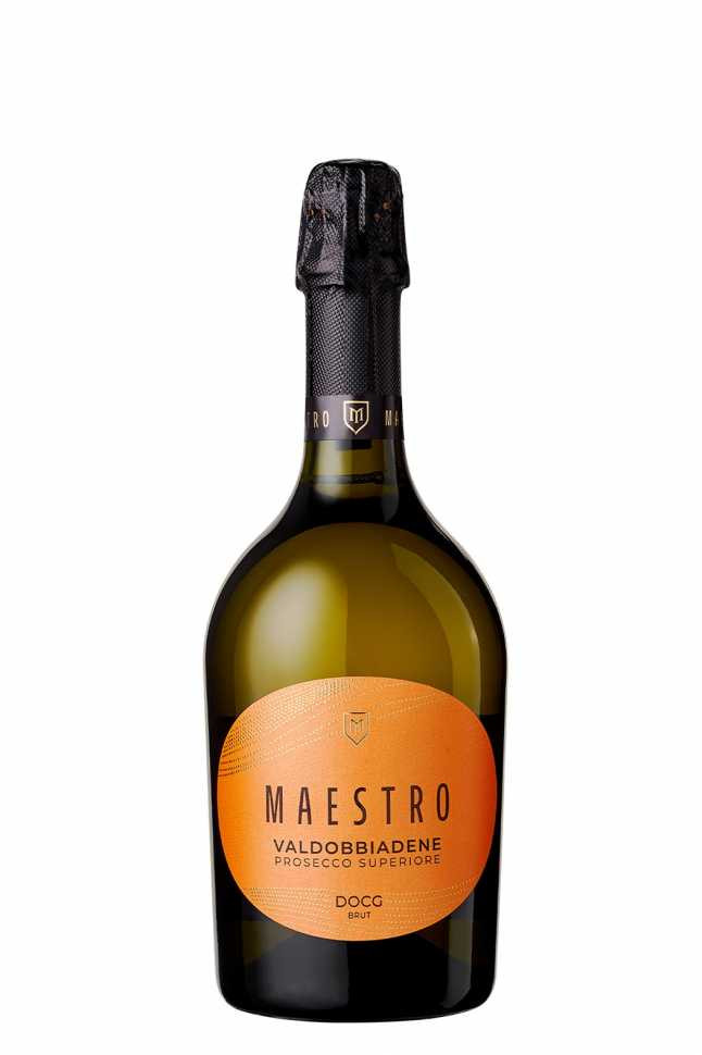 Шампанское «Maestro» Valdobbiadene 2023 Prosecco Superiore DOCG, брют белое. 0,75