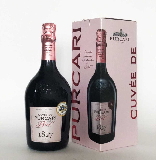 Шампанское «Cuvee de Purcari» розовое брют. 0,75 в коробке.