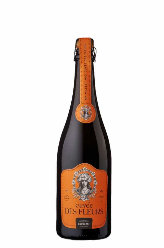 Шампанское «Cuvee des Fleurs» Viorica - Riton, полусухое белое, Milestii Mici. 0,75