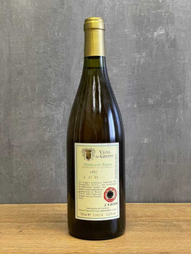 Вино Vigna del Greppo Montecarlo Bianco 1995 года. Вино Vigna del Greppo Montecarlo Bianco 1995 года.